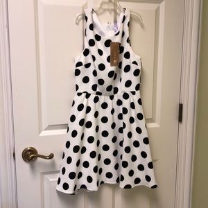 White and Black Polkadot Dress